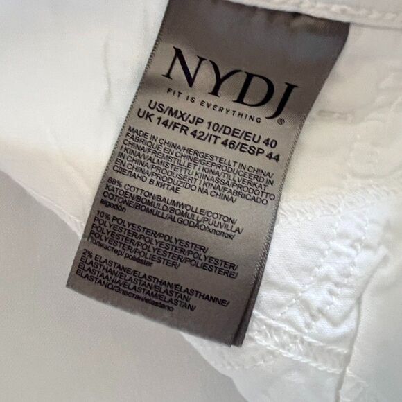 NYDJ Barbara Bootcut Jeans Womens Size 10 White Denim Mid-Rise Lift Tuck Stretch - Picture 14 of 16